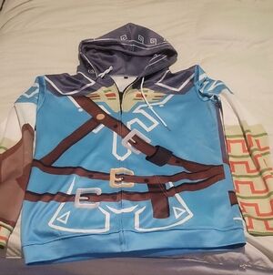 Legend of Zelda All Over Print Zip Hoodie Men's/kids Large Gaming